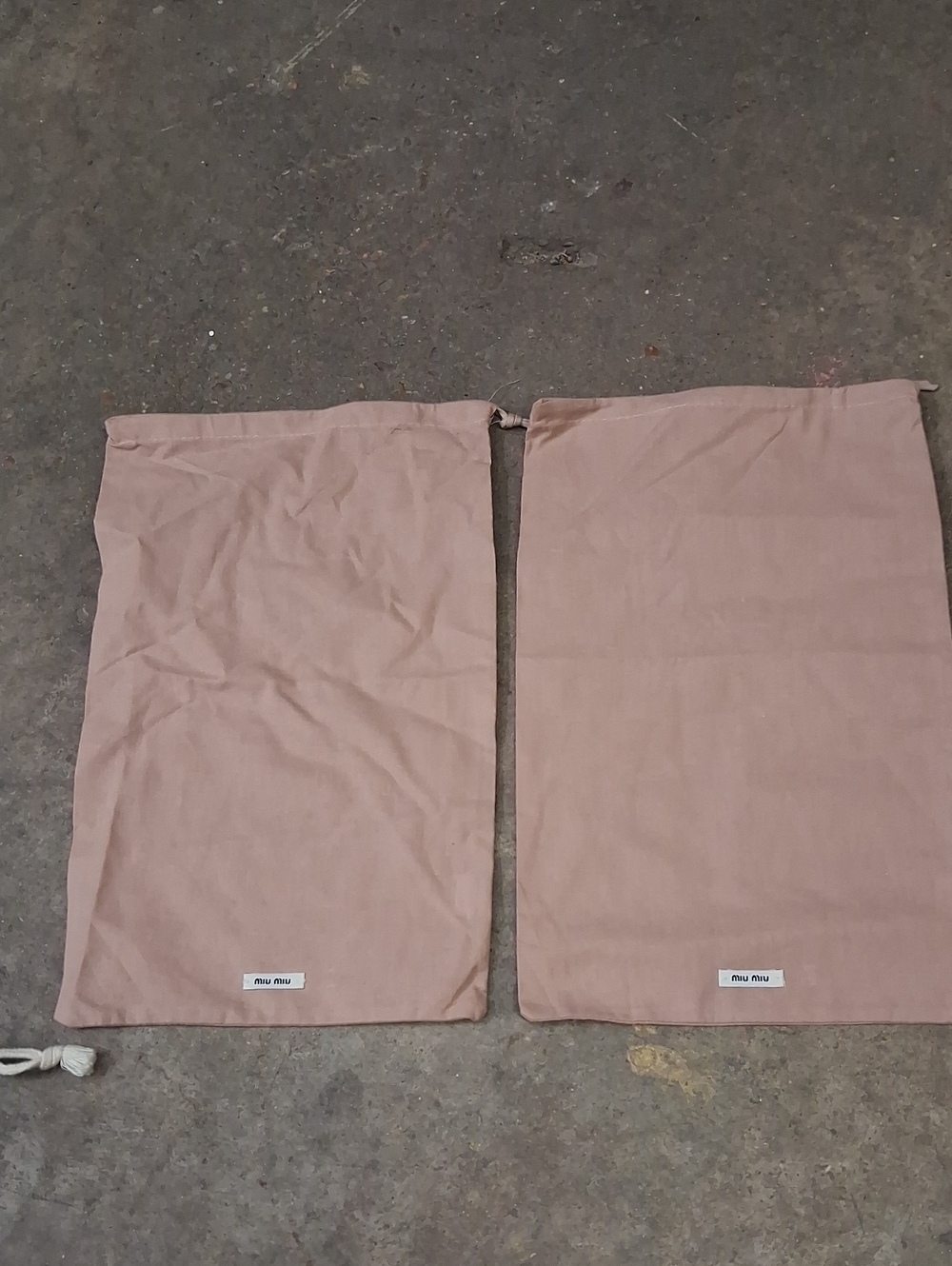 2 Miu Miu Pink Drawstring Dust Bag Set